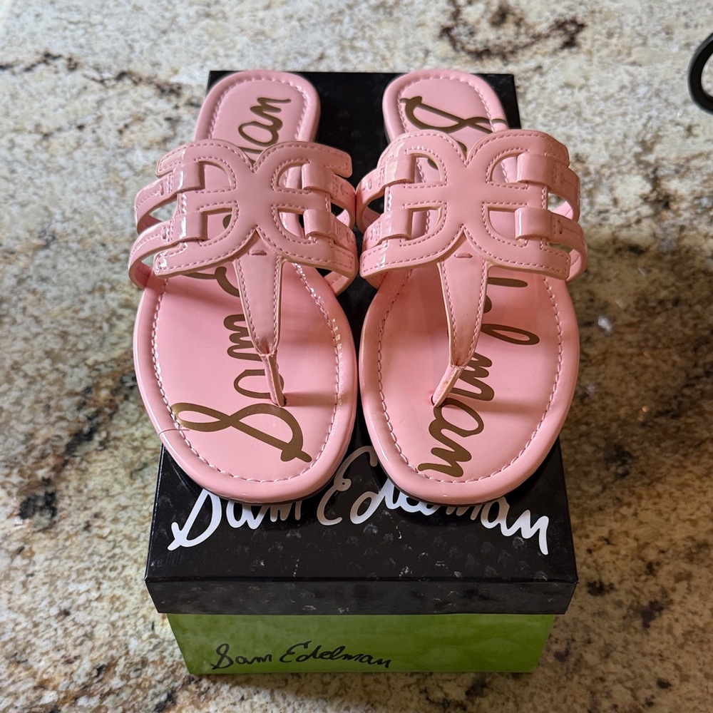 Sam Edelman Pink Interlaced Thong Sandals, NEW wBox, 8.5